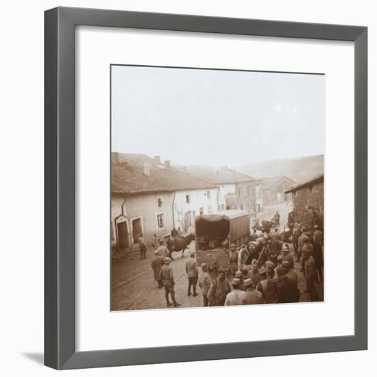 Truck and heavy artillery, Genicourt, northern France, c1914-c1918-Unknown-Framed Photographic Print