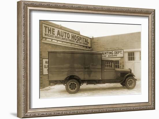 Truck at the Auto Hospital-null-Framed Art Print