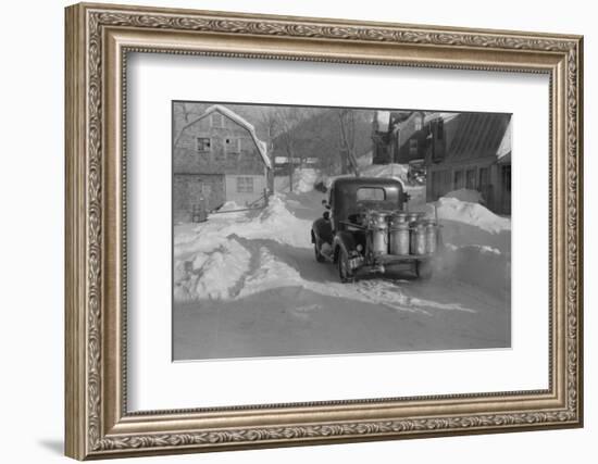Truck delivering Milk, Woodstock, Vermont, 1939-Marion Post Wolcott-Framed Photographic Print