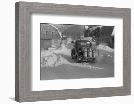 Truck delivering Milk, Woodstock, Vermont, 1939-Marion Post Wolcott-Framed Photographic Print