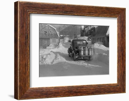 Truck delivering Milk, Woodstock, Vermont, 1939-Marion Post Wolcott-Framed Photographic Print