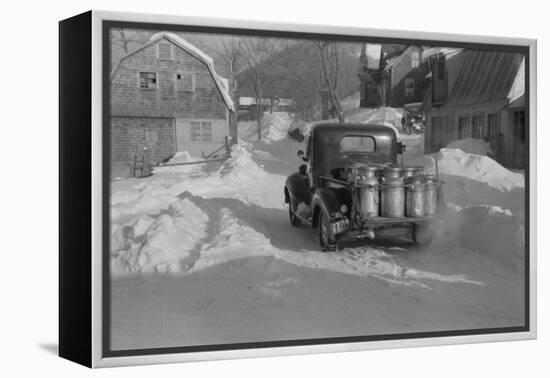 Truck delivering Milk, Woodstock, Vermont, 1939-Marion Post Wolcott-Framed Premier Image Canvas