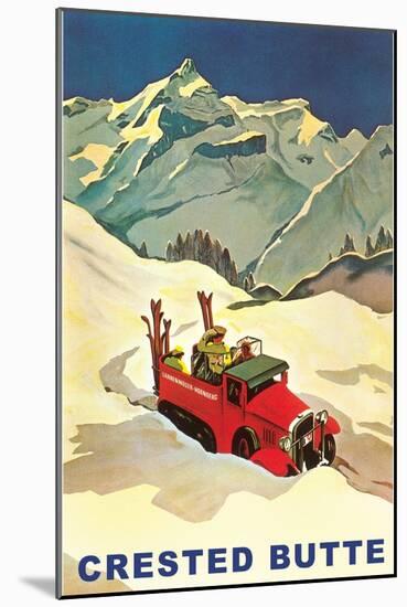 Truck Hauling Skiers, Crested Butte, Colorado-null-Mounted Art Print