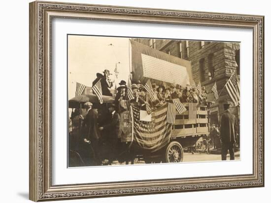 Truck in Parade with Flags-null-Framed Art Print