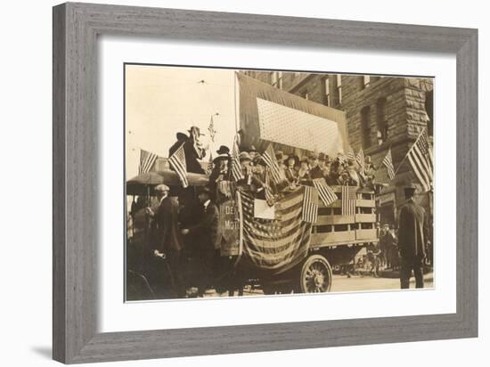 Truck in Parade with Flags-null-Framed Art Print