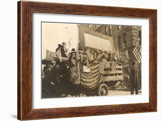 Truck in Parade with Flags-null-Framed Art Print