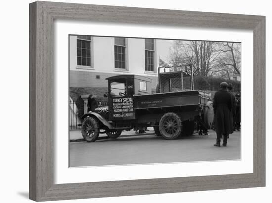 Truck Marked as the Turkey Special Delivers a Turkey to the White House for Thanksgiving--Framed Art Print