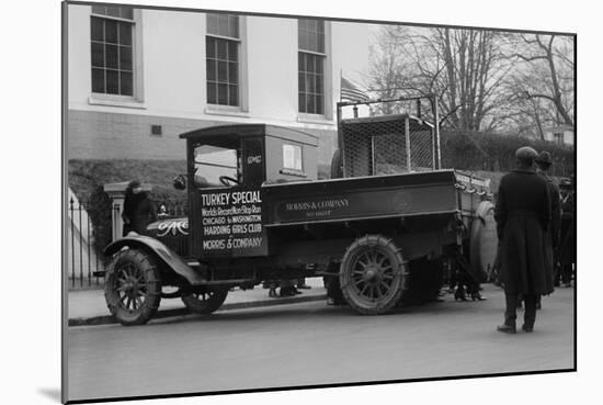 Truck Marked as the Turkey Special Delivers a Turkey to the White House for Thanksgiving-null-Mounted Art Print