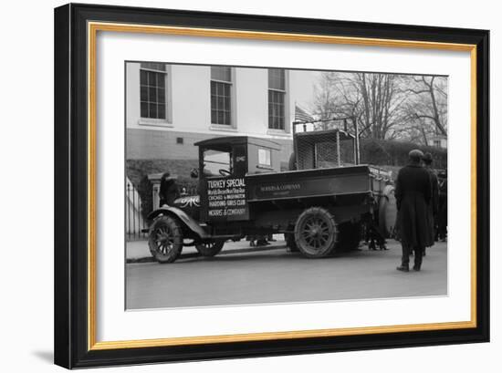 Truck Marked as the Turkey Special Delivers a Turkey to the White House for Thanksgiving-null-Framed Art Print