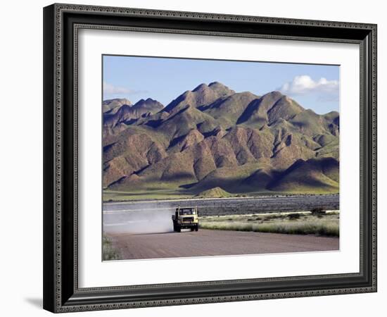 Truck Passing Through the Naukluft Mountains Near Solitaire, Namibia-Julian Love-Framed Photographic Print