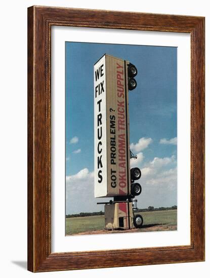 Truck Standing Vertically-null-Framed Art Print