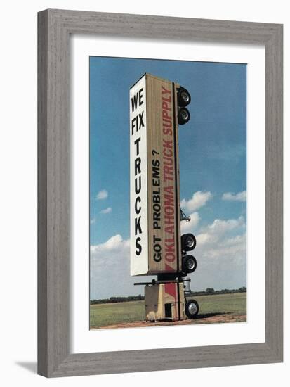 Truck Standing Vertically-null-Framed Premium Giclee Print