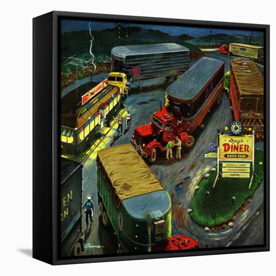 "Truck Stop Diner", October 10, 1953-Ben Kimberly Prins-Framed Premier Image Canvas