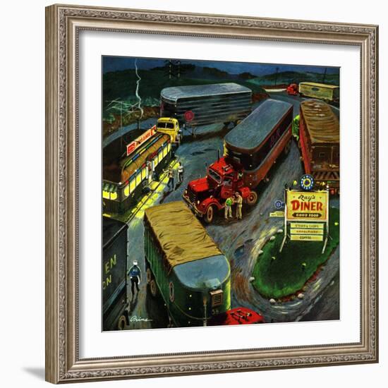 "Truck Stop Diner", October 10, 1953-Ben Kimberly Prins-Framed Giclee Print