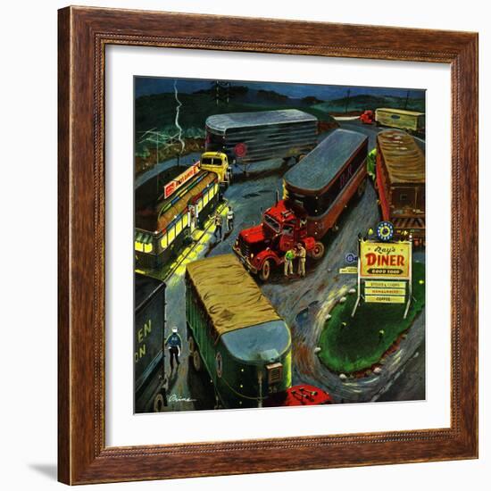 "Truck Stop Diner", October 10, 1953-Ben Kimberly Prins-Framed Giclee Print