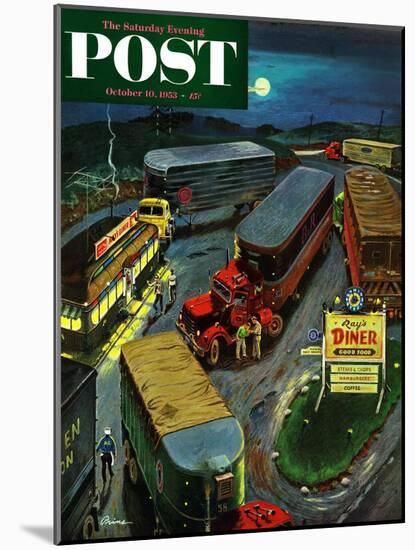 "Truck Stop Diner" Saturday Evening Post Cover, October 10, 1953-Ben Kimberly Prins-Mounted Giclee Print