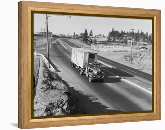 Truck Transporting Delivery to Safeway-Ray Krantz-Framed Premier Image Canvas