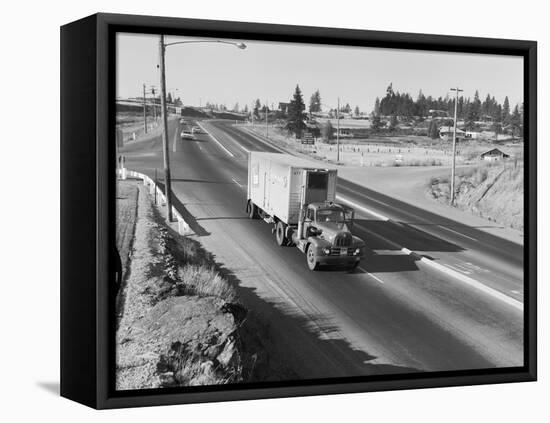 Truck Transporting Delivery to Safeway-Ray Krantz-Framed Premier Image Canvas