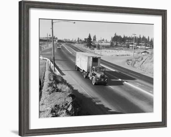 Truck Transporting Delivery to Safeway-Ray Krantz-Framed Photographic Print