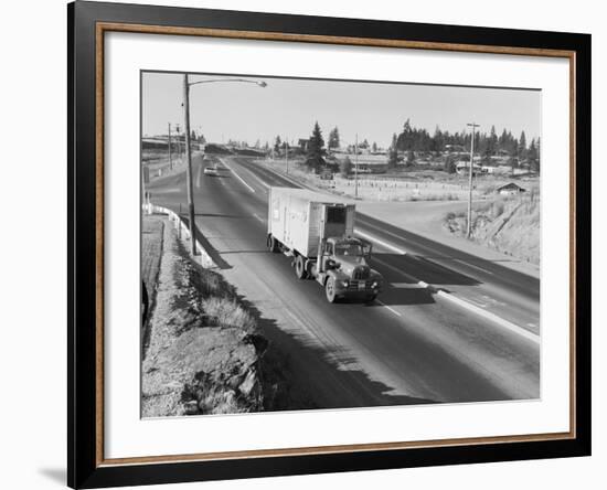 Truck Transporting Delivery to Safeway-Ray Krantz-Framed Photographic Print