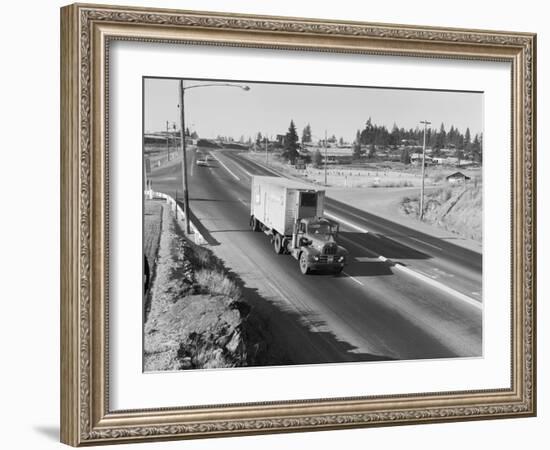 Truck Transporting Delivery to Safeway-Ray Krantz-Framed Photographic Print