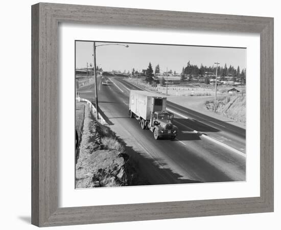 Truck Transporting Delivery to Safeway-Ray Krantz-Framed Photographic Print