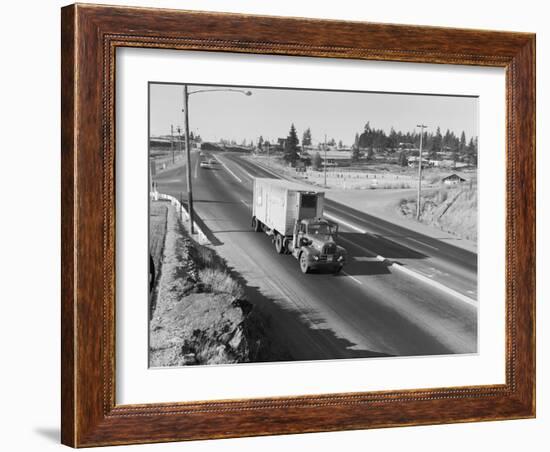 Truck Transporting Delivery to Safeway-Ray Krantz-Framed Photographic Print