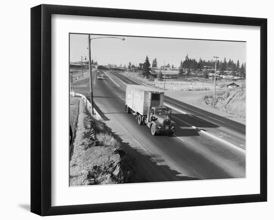 Truck Transporting Delivery to Safeway-Ray Krantz-Framed Photographic Print