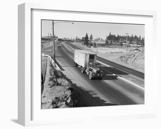 Truck Transporting Delivery to Safeway-Ray Krantz-Framed Photographic Print