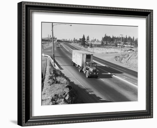 Truck Transporting Delivery to Safeway-Ray Krantz-Framed Photographic Print