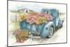 Truck with Flowers on Blue-Leslie Trimbach-Mounted Art Print