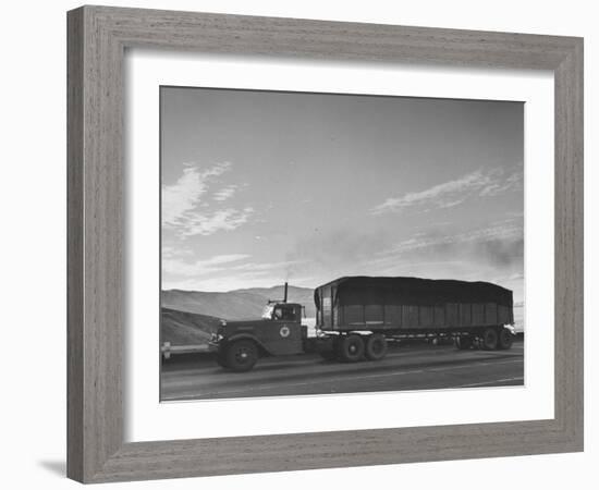 Trucking over Grapeline from L. A. and San Francisco-Peter Stackpole-Framed Photographic Print