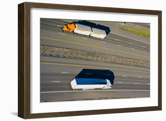 Trucks Moving on a Highway, Interstate 80, Park City, Utah, USA-null-Framed Photographic Print