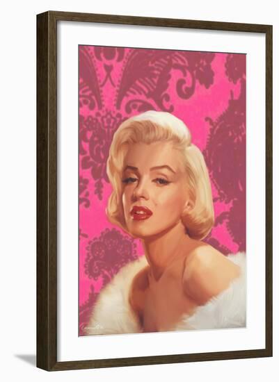 True Blue Marilyn in Pink-Chris Consani-Framed Art Print