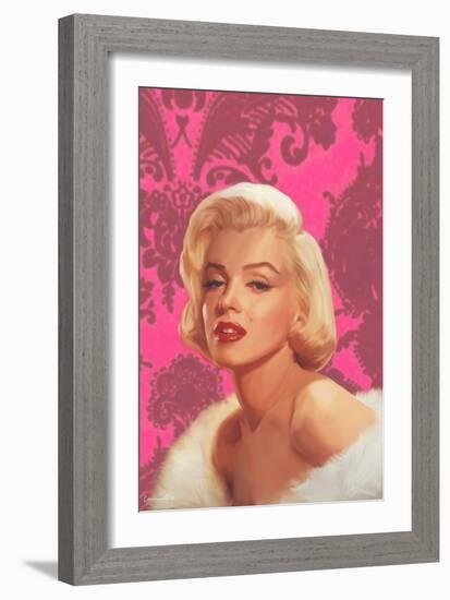 True Blue Marilyn in Pink-Chris Consani-Framed Art Print