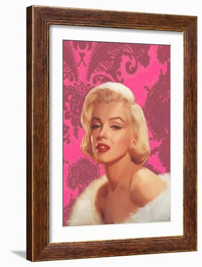 True Blue Marilyn in Pink-Chris Consani-Framed Art Print