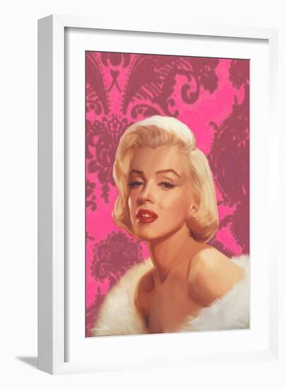True Blue Marilyn in Pink-Chris Consani-Framed Art Print