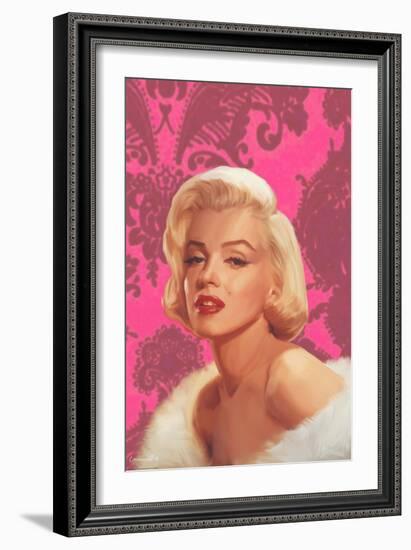 True Blue Marilyn in Pink-Chris Consani-Framed Art Print