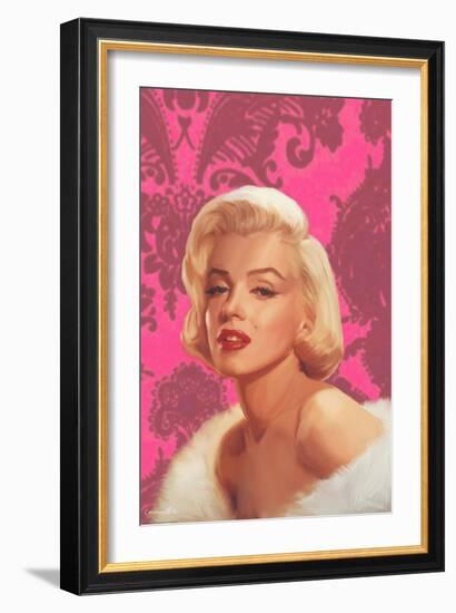 True Blue Marilyn in Pink-Chris Consani-Framed Art Print