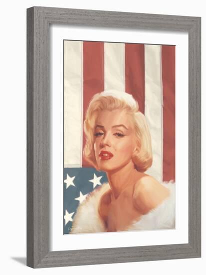 True Blue Marilyn in Pink-Chris Consani-Framed Art Print