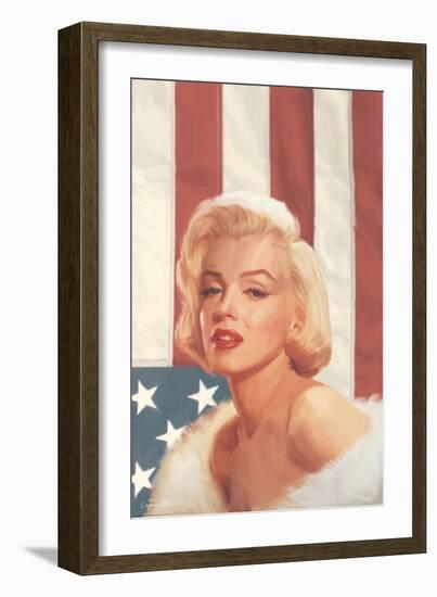 True Blue Marilyn in Pink-Chris Consani-Framed Art Print