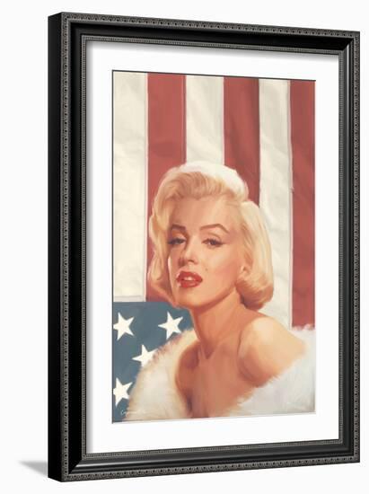 True Blue Marilyn in Pink-Chris Consani-Framed Art Print