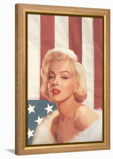 True Blue Marilyn in Pink-Chris Consani-Framed Stretched Canvas