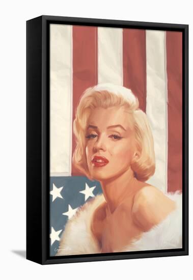 True Blue Marilyn in Pink-Chris Consani-Framed Stretched Canvas