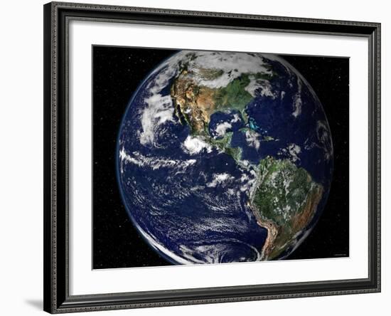 True Color Image Showing North and South America as They Would Appear from 35,000 Km Above Earth-Stocktrek Images-Framed Photographic Print