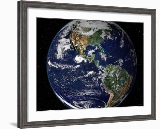 True Color Image Showing North and South America as They Would Appear from 35,000 Km Above Earth-Stocktrek Images-Framed Photographic Print