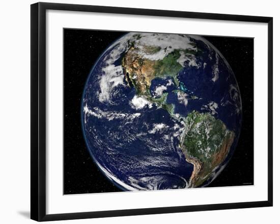 True Color Image Showing North and South America as They Would Appear from 35,000 Km Above Earth-Stocktrek Images-Framed Photographic Print