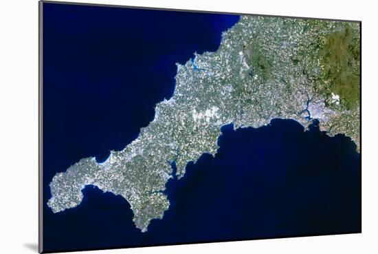 True-colour Satellite Image of Cornwall, UK-PLANETOBSERVER-Mounted Photographic Print