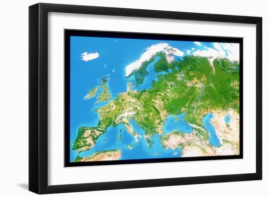 True Colour Satellite Image of Europe-PLANETOBSERVER-Framed Photographic Print