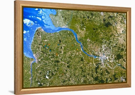 True-colour Satellite Image of Hamburg, Germany-PLANETOBSERVER-Framed Premier Image Canvas